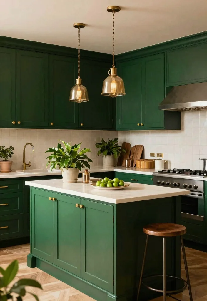 15 Inspiring Kitchens That Celebrate the Glory of Green (You Won't Believe #7!) - 3. Bold Forest Green 1