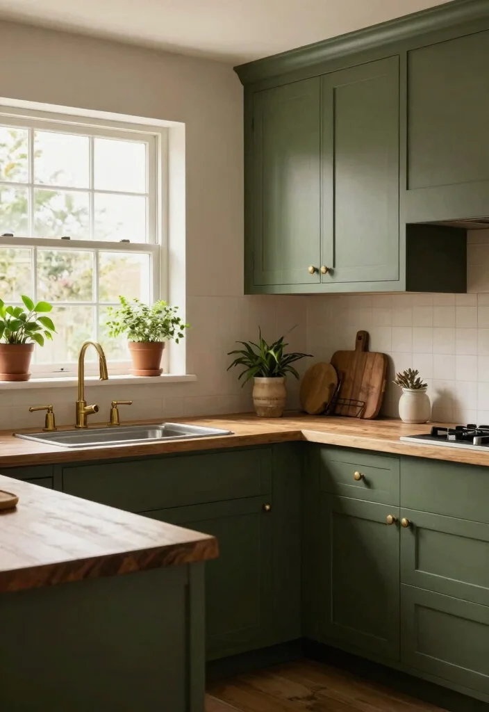 15 Inspiring Kitchens That Celebrate the Glory of Green (You Won't Believe #7!) - 5. Organic Olive Green 1