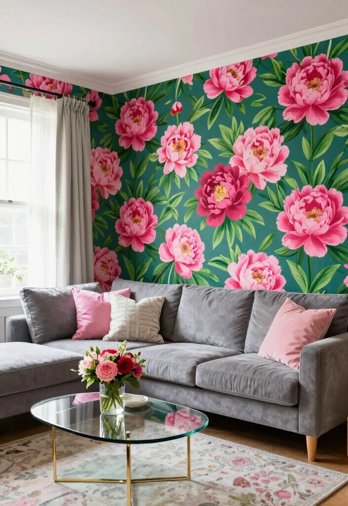 statement wallpaper ideas for living rooms / 15 Statement Wallpapers That'll Transform Your Living Room Into a Stunning Showstopper! - 1. Bold Floral Explosion 1