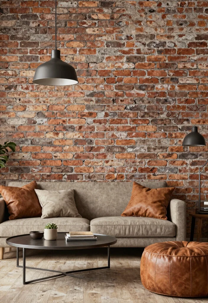 15 Statement Wallpapers That'll Transform Your Living Room Into a Stunning Showstopper! - 10. Industrial Edge 1