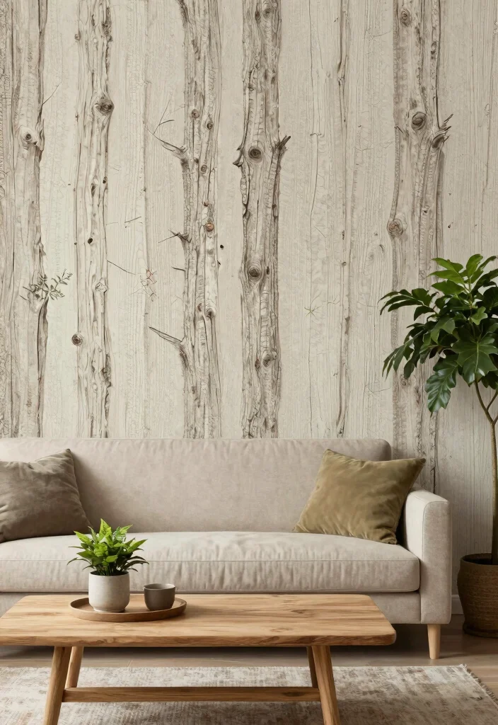 15 Statement Wallpapers That'll Transform Your Living Room Into a Stunning Showstopper! - 13. Nature-inspired Textures 1