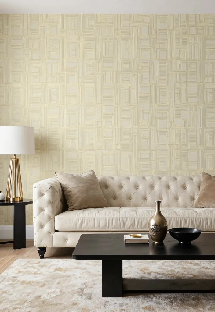 15 Statement Wallpapers That'll Transform Your Living Room Into a Stunning Showstopper! - 15. Contemporary Elegance 1