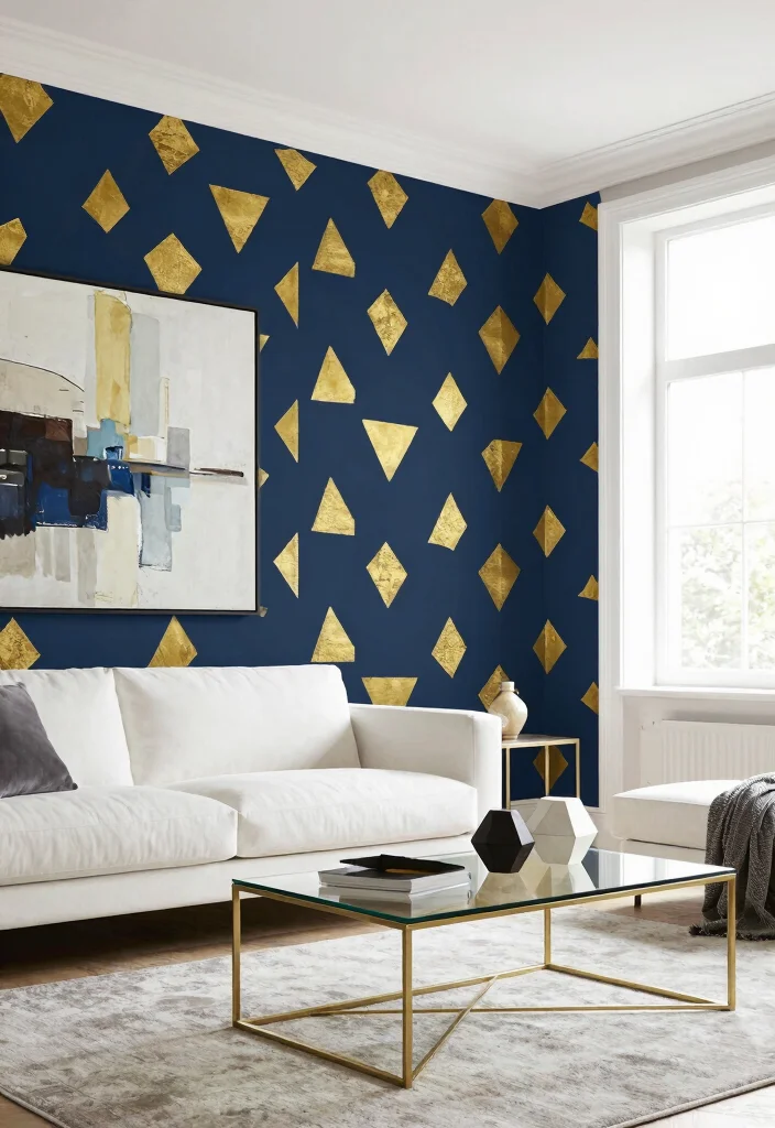 15 Statement Wallpapers That'll Transform Your Living Room Into a Stunning Showstopper! - 2. Geometric Glam 1