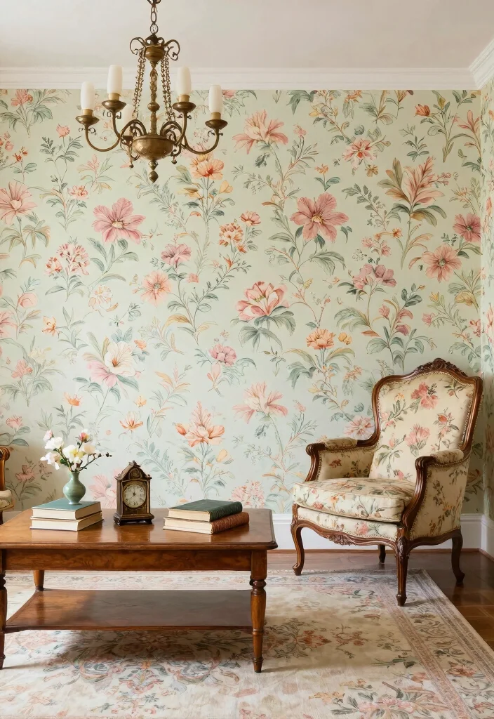 15 Statement Wallpapers That'll Transform Your Living Room Into a Stunning Showstopper! - 6. Vintage Charm 1