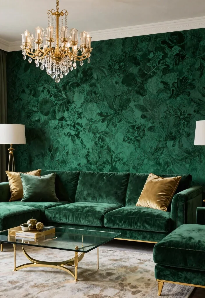 15 Statement Wallpapers That'll Transform Your Living Room Into a Stunning Showstopper! - 8. Luxe Velvet Texture 1