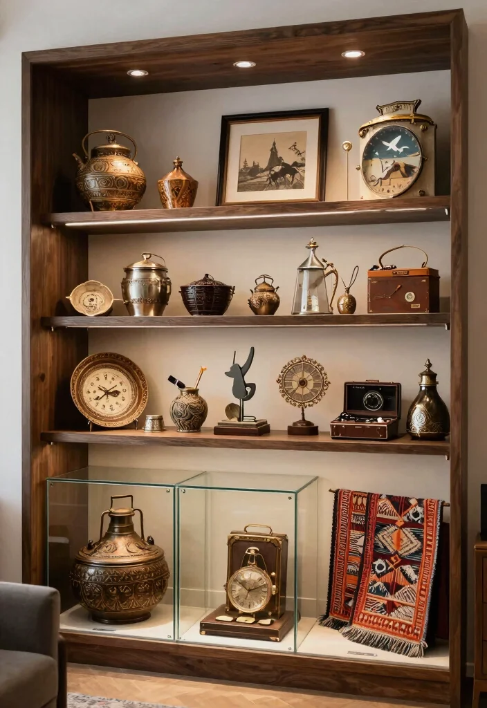 15 Stunning Living Room Alcove Ideas That'll Make You Want to Redecorate ASAP! 57 15 Stunning Living Room Alcove Ideas That'll Make You Want to Redecorate ASAP! - 14. Cultural Showcase Alcove 1