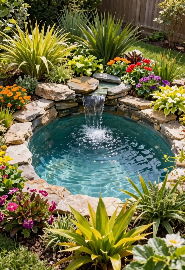 20 Sloped Backyard Ideas with Retaining Walls and Pools That Will Transform Your Outdoor Space! - 15. Aquatic Garden Pool Design 1