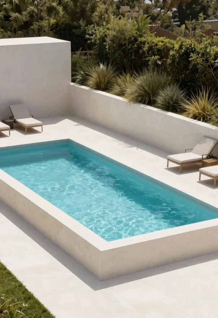 20 Sloped Backyard Ideas with Retaining Walls and Pools That Will Transform Your Outdoor Space! - 16. Minimalist Pool Design with Clean Lines 1