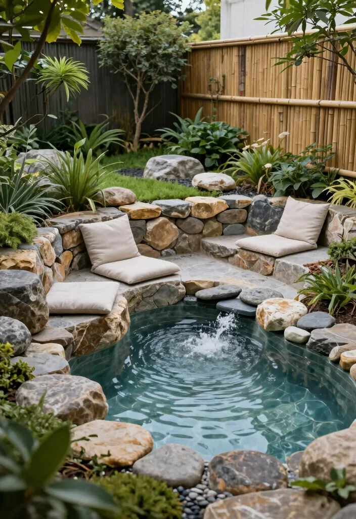 20 Sloped Backyard Ideas with Retaining Walls and Pools That Will Transform Your Outdoor Space! - 5. Zen Garden with Pool and Retaining Walls 1