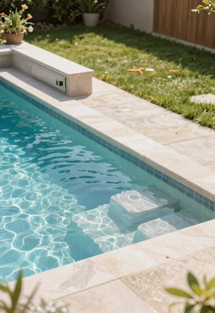 20 Sloped Backyard Ideas with Retaining Walls and Pools That Will Transform Your Outdoor Space! - 8. Family-Friendly Sloped Pool with Safety Features 1