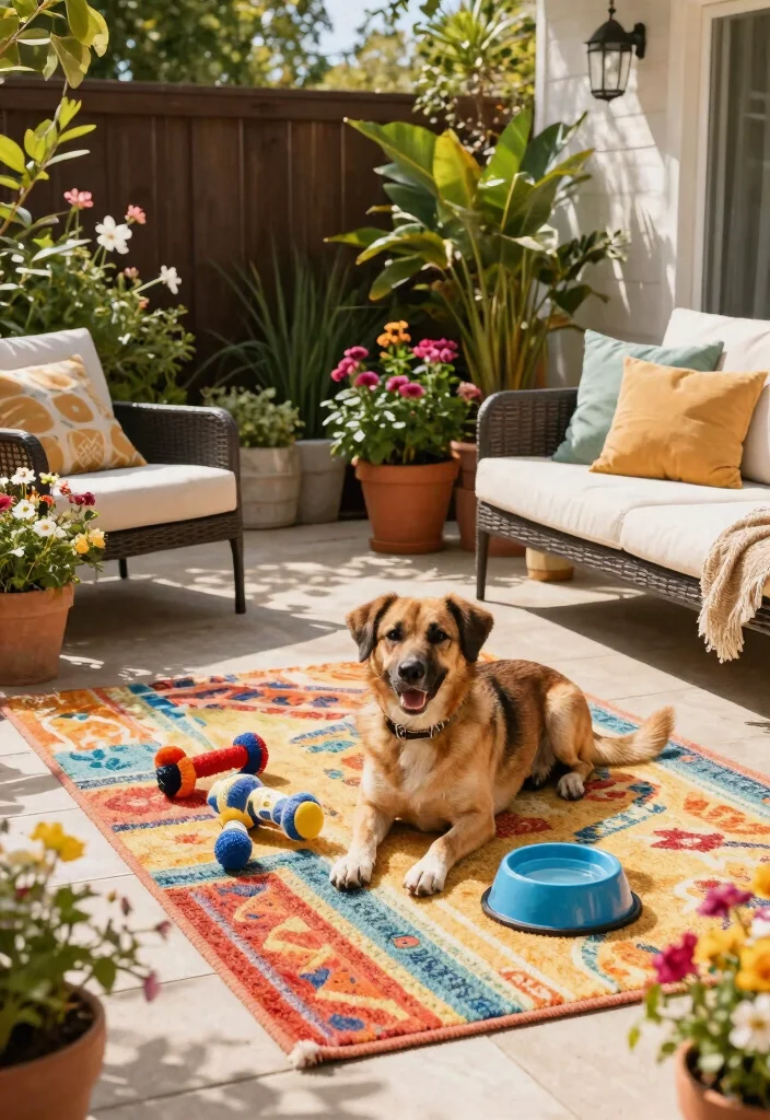 15+ Backyard Landscaping Ideas for Dogs That'll Make Your Pup's Tail Wag! - 12. Pet-Friendly Patio 1
