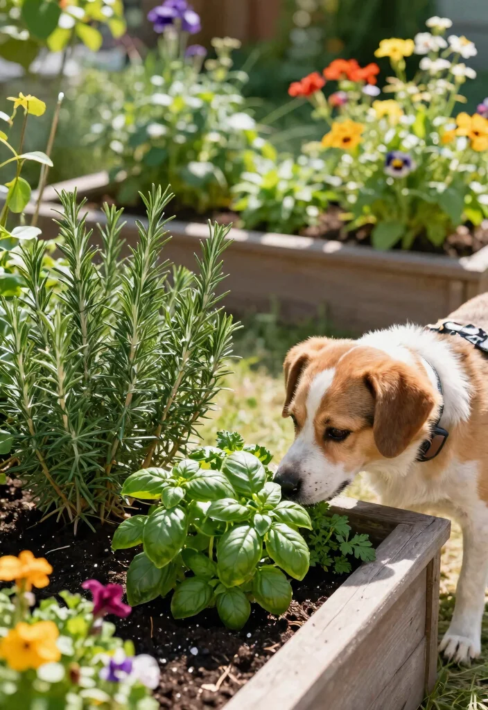 15+ Backyard Landscaping Ideas for Dogs That'll Make Your Pup's Tail Wag! - 13. Herb Garden for Health 1