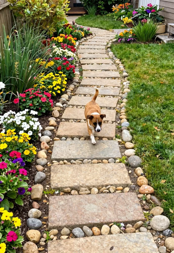 15+ Backyard Landscaping Ideas for Dogs That'll Make Your Pup's Tail Wag! - 5. Playful Pathways 1