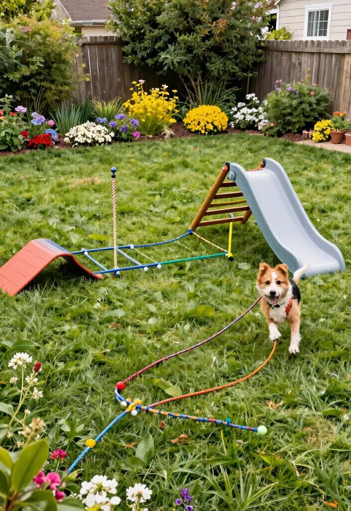 15+ Backyard Landscaping Ideas for Dogs That'll Make Your Pup's Tail Wag! - 6. Pet Play Equipment 1