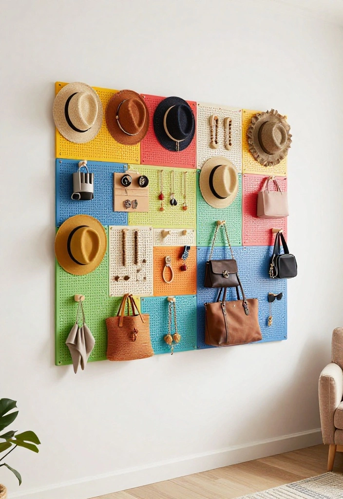 15 Bedroom Storage Solutions for Small Spaces That Will Change Your Life! - 9. Pegboards for Accessories 1
