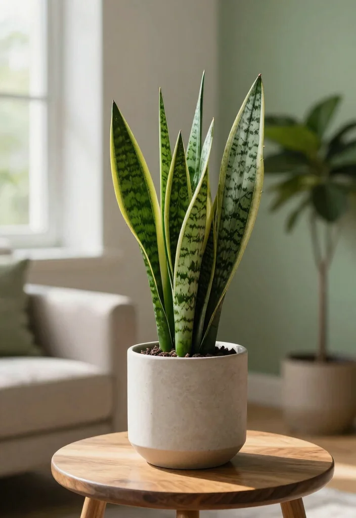 15 Best Plants for Your Living Room That Will Purify Your Air and Elevate Your Decor! 2 15 Best Plants for Your Living Room That Will Purify Your Air and Elevate Your Decor! - 1. Snake Plant (Sansevieria) 1
