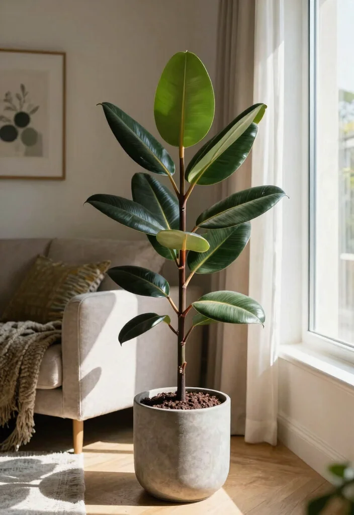 15 Best Plants for Your Living Room That Will Purify Your Air and Elevate Your Decor! 6 15 Best Plants for Your Living Room That Will Purify Your Air and Elevate Your Decor! - 5. Rubber Plant (Ficus elastica) 1