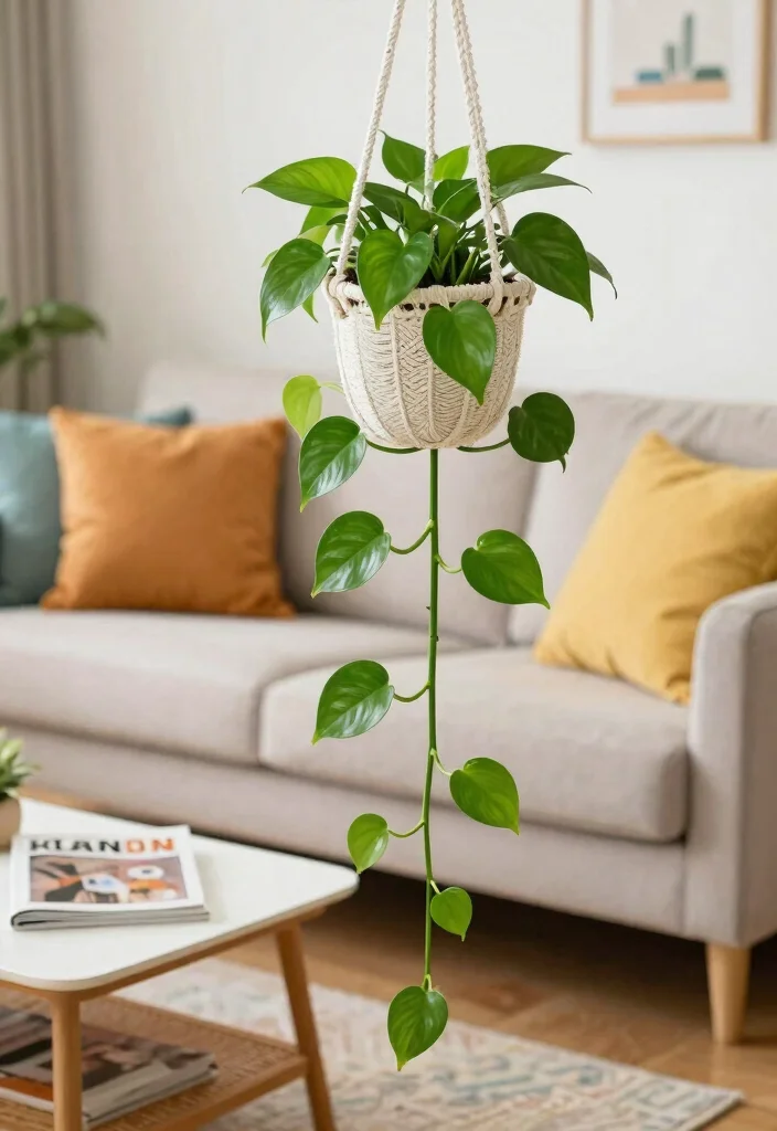 15 Best Plants for Your Living Room That Will Purify Your Air and Elevate Your Decor! 7 15 Best Plants for Your Living Room That Will Purify Your Air and Elevate Your Decor! - 6. Pothos (Epipremnum aureum) 1