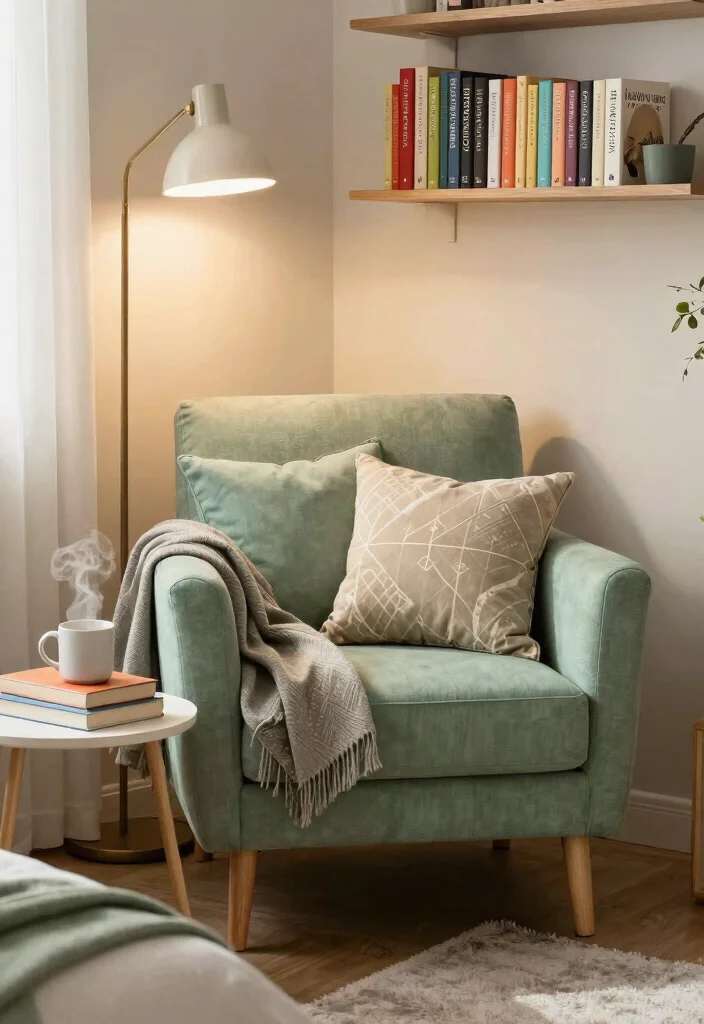 15 Bold Black and Sage Green Bedroom Ideas That’ll Transform Your Space Instantly! - 15. Cozy Reading Nook 1