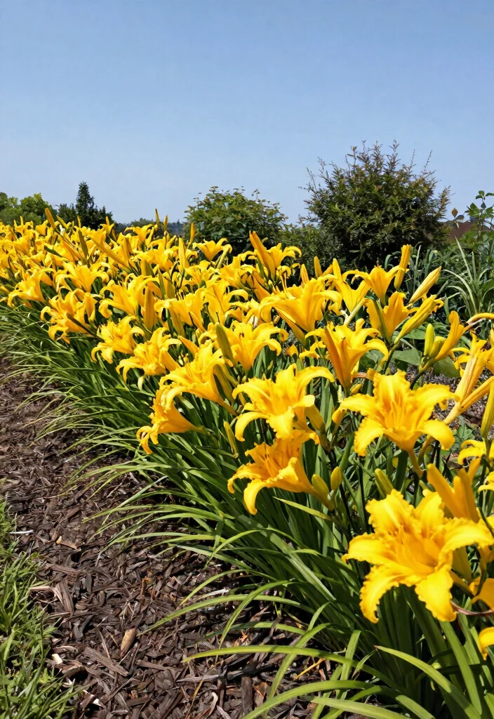 15 Brilliant Daylily Landscaping Ideas That'll Transform Your Garden Into a Colorful Paradise! - 1. Bold Monochromatic Borders 1