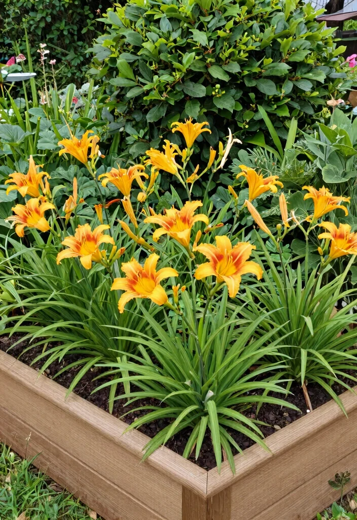 15 Brilliant Daylily Landscaping Ideas That'll Transform Your Garden Into a Colorful Paradise! - 11. Raised Flower Beds with Daylilies 1