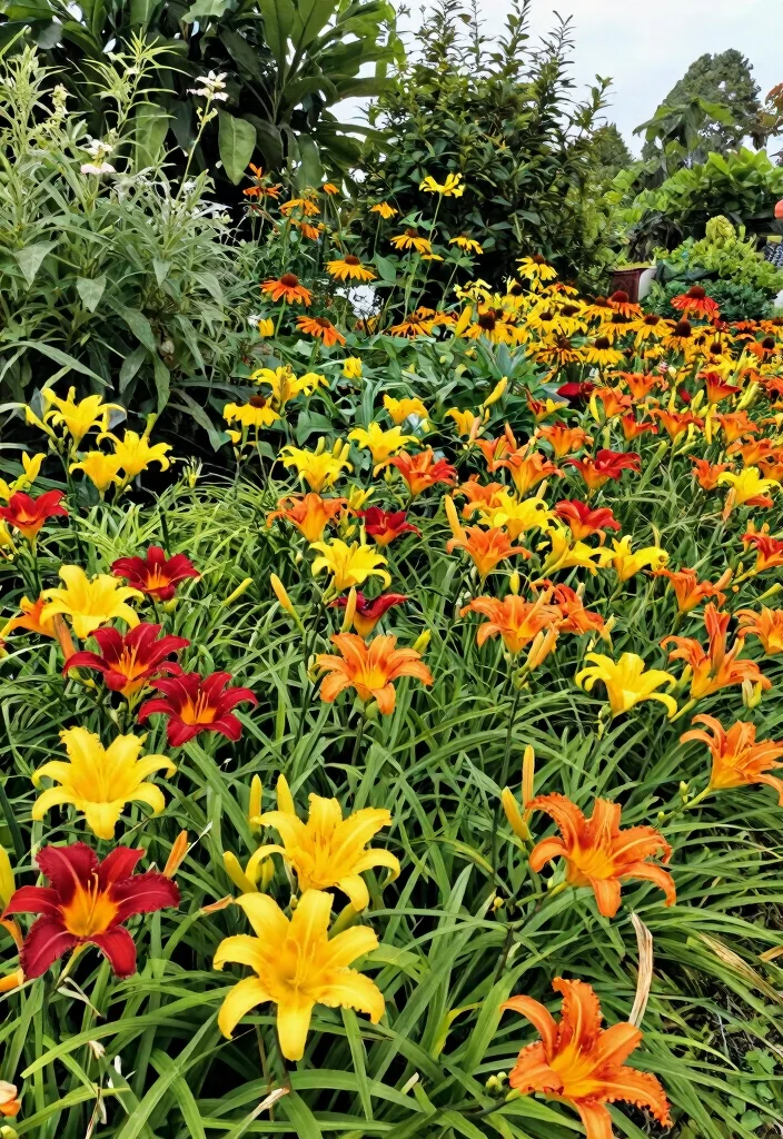 15 Brilliant Daylily Landscaping Ideas That'll Transform Your Garden Into a Colorful Paradise! - 2. Mixed Daylily Drifts 1