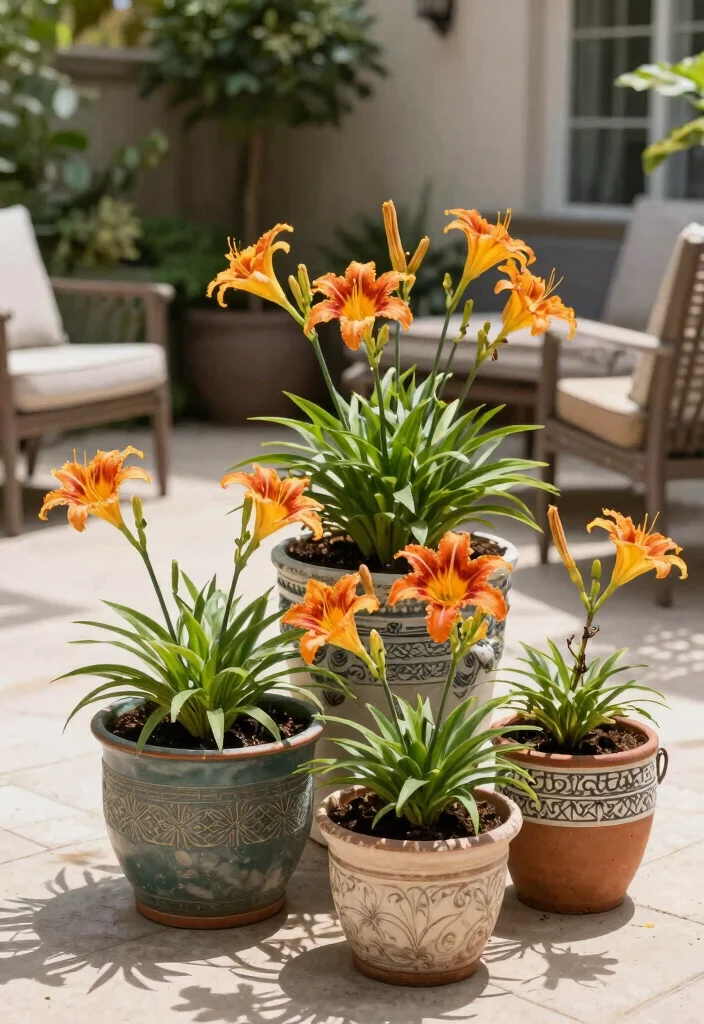 15 Brilliant Daylily Landscaping Ideas That'll Transform Your Garden Into a Colorful Paradise! - 6. Daylilies in Containers 1