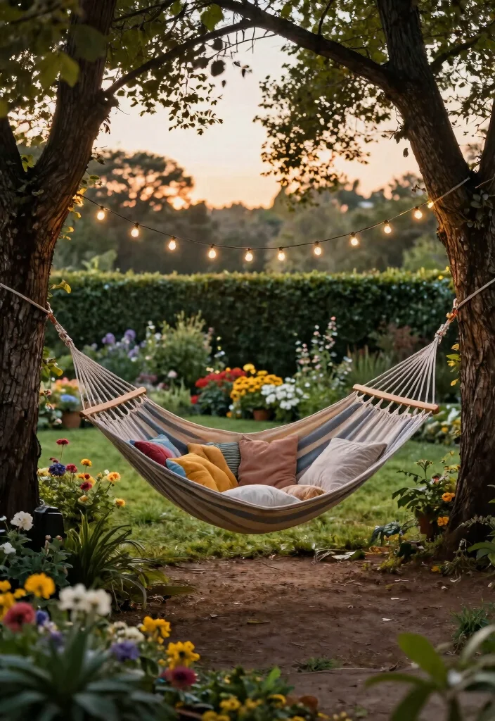 15 Charming Front Yard Hardscape Ideas That Will Make Your Neighbors Green with Envy! - 13. Inviting Hammock Spots 1