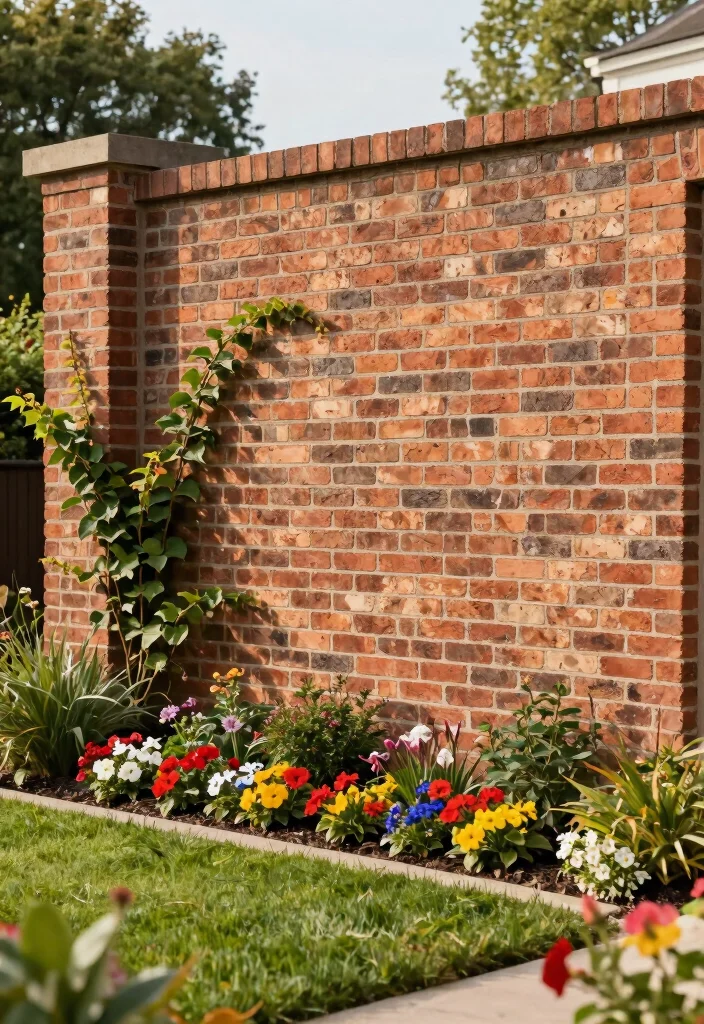 15 Charming Front Yard Hardscape Ideas That Will Make Your Neighbors Green with Envy! - 15. Timeless Brick Walls 1