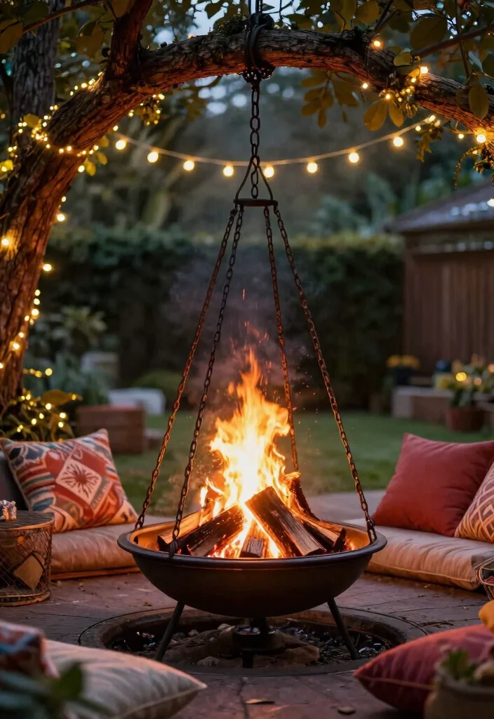 15 Cheap and Simple DIY Fire Pit Ideas That'll Ignite Your Backyard Fun! 11 15 Cheap and Simple DIY Fire Pit Ideas That'll Ignite Your Backyard Fun! - 10. Hanging Fire Pit 1