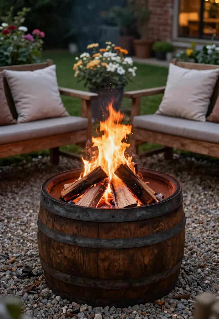 15 Cheap and Simple DIY Fire Pit Ideas That'll Ignite Your Backyard Fun! 15 15 Cheap and Simple DIY Fire Pit Ideas That'll Ignite Your Backyard Fun! - 14. Barrel Fire Pit 1