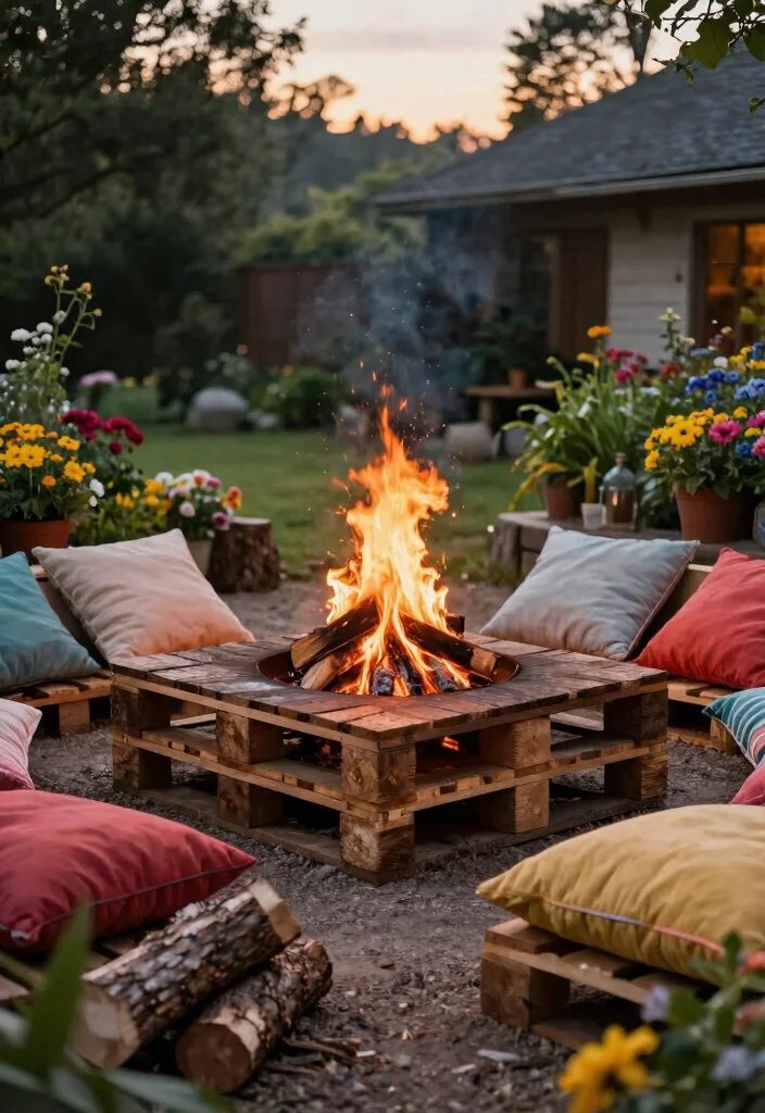 15 Cheap and Simple DIY Fire Pit Ideas That'll Ignite Your Backyard Fun! 4 15 Cheap and Simple DIY Fire Pit Ideas That'll Ignite Your Backyard Fun! - 3. Wooden Pallet Fire Pit 1