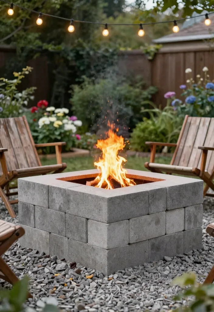 15 Cheap and Simple DIY Fire Pit Ideas That'll Ignite Your Backyard Fun! 5 15 Cheap and Simple DIY Fire Pit Ideas That'll Ignite Your Backyard Fun! - 4. Cinder Block Fire Pit 1