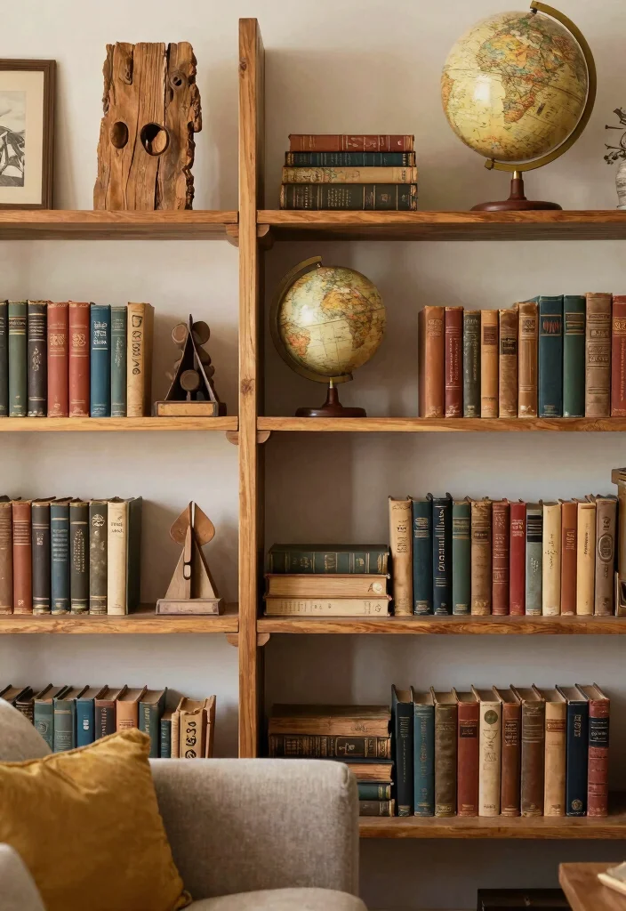 15 Cozy Living Room Library Ideas That'll Make You Want to Curl Up with a Book! 12 15 Cozy Living Room Library Ideas That'll Make You Want to Curl Up with a Book! - 11. Themed Decor Elements 1