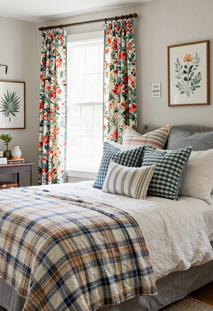 15 Farmhouse Bedroom Ideas That'll Make You Want to Snuggle Up All Day! - 10. Farmhouse Patterns 1