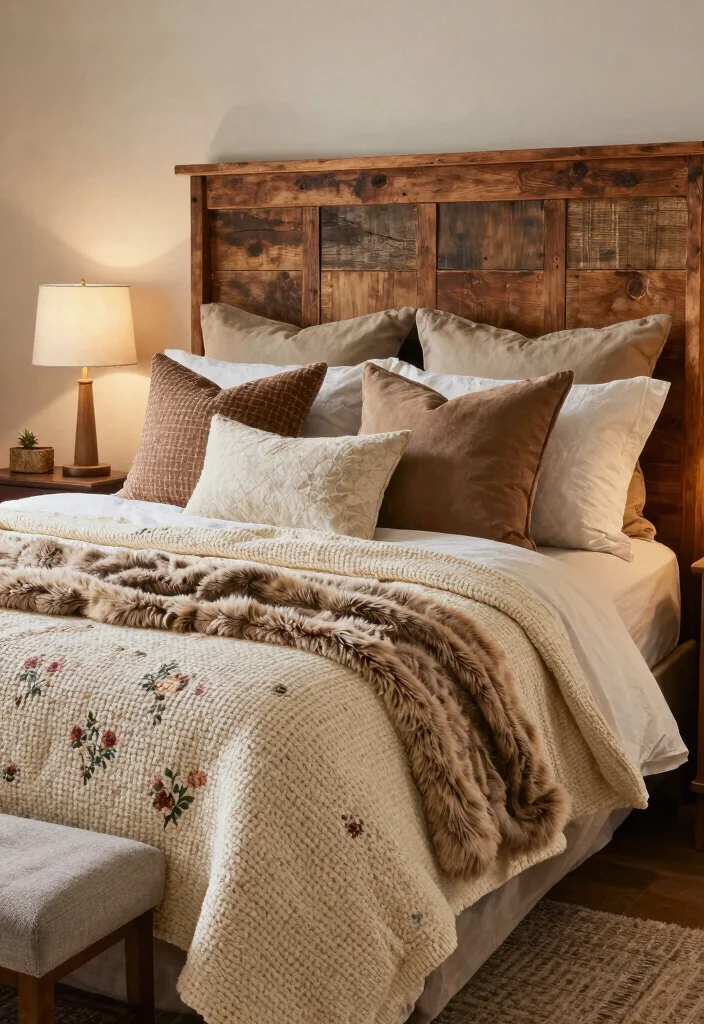 15 Farmhouse Bedroom Ideas That'll Make You Want to Snuggle Up All Day! - 3. Cozy Bedding Galore 1