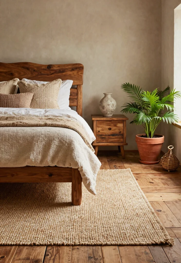 15 Farmhouse Bedroom Ideas That'll Make You Want to Snuggle Up All Day! - 6. Earthy Textures 1
