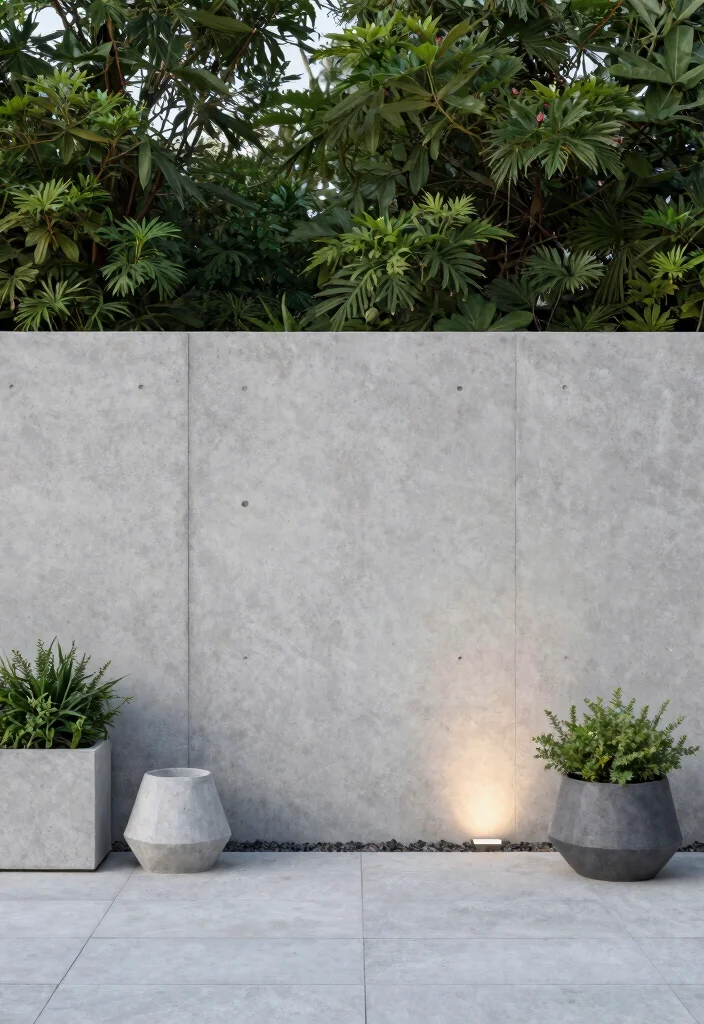 15+ Genius Concrete Fence Wall Designs That'll Make Your Neighbors Green with Envy! - 1. The Minimalist Marvel 1