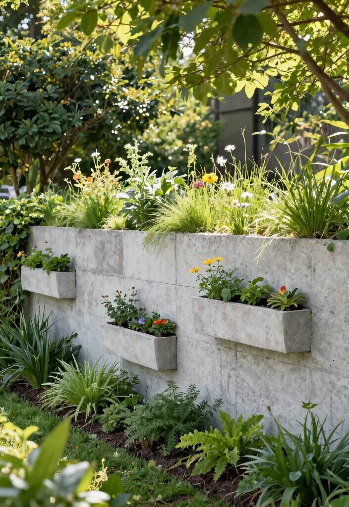 15+ Genius Concrete Fence Wall Designs That'll Make Your Neighbors Green with Envy! - 7. The Eco-Friendly Option 1