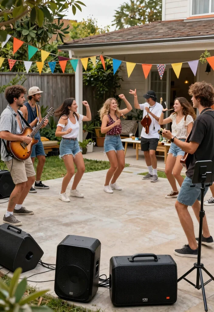 15 Genius Renter Friendly Backyard Ideas That'll Make You Say 'Wow!' - 15. Outdoor Music Setup 1