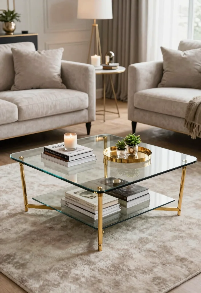 15 Glam Living Room Ideas That Will Transform Your Space Into a Chic Retreat! - 4. Chic Coffee Tables 1