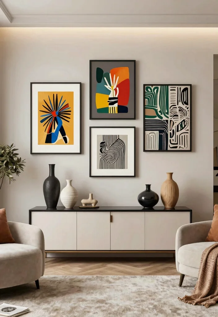 15 Glam Living Room Ideas That Will Transform Your Space Into a Chic Retreat! - 5. Glam Accessories and Art 1