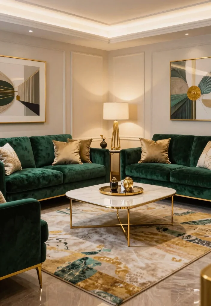 15 Glam Living Room Ideas That Will Transform Your Space Into a Chic Retreat! - 8. Glamorous Color Palette 1