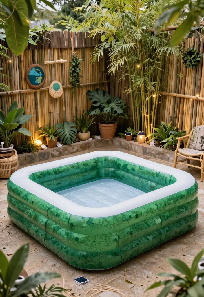 15+ Inflatable Pool Concepts That'll Make Your Backyard the Ultimate Summer Paradise! - 12. Eco-Friendly Pool Retreat 1