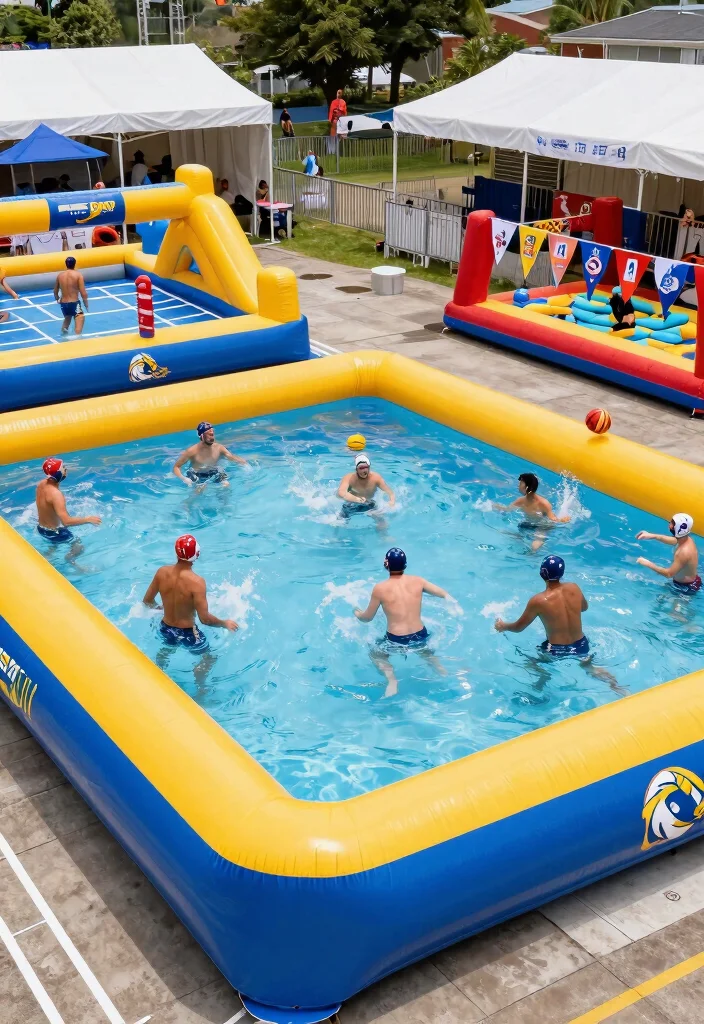 15+ Inflatable Pool Concepts That'll Make Your Backyard the Ultimate Summer Paradise! - 13. Sports Fan Pool 1