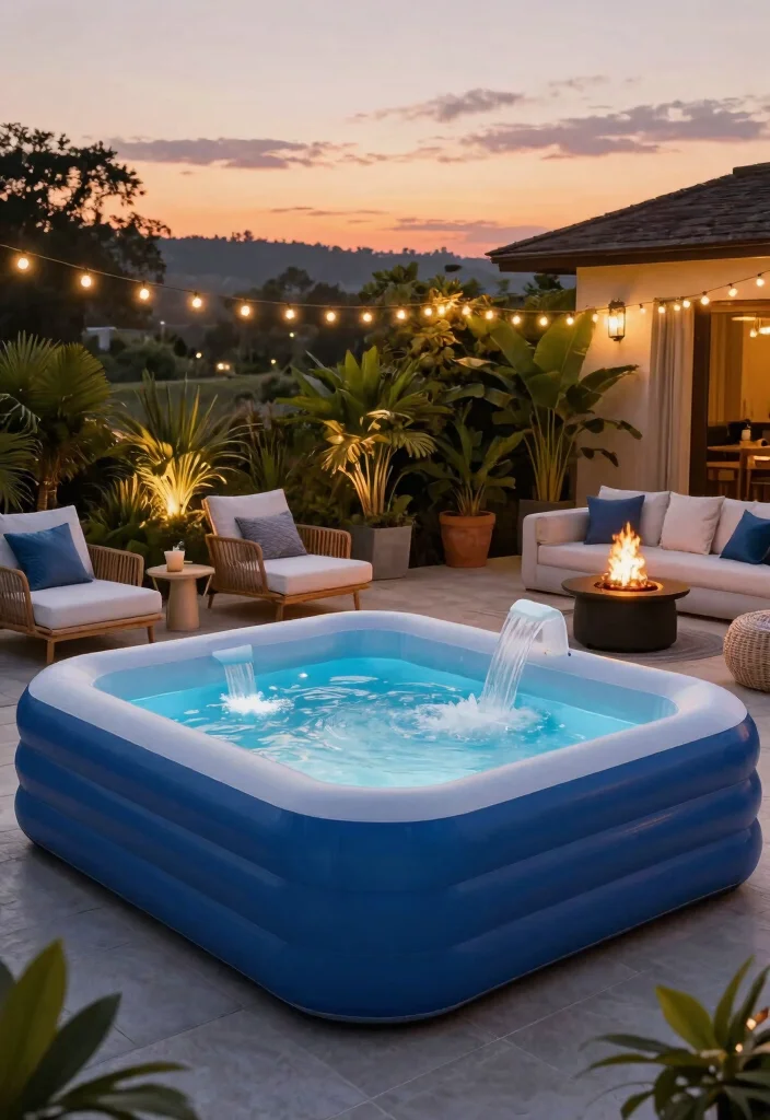 Backyard Inflatable Pool Ideas / 15+ Inflatable Pool Concepts That'll Make Your Backyard the Ultimate Summer Paradise! - 3. Luxury Lounge Pool 1