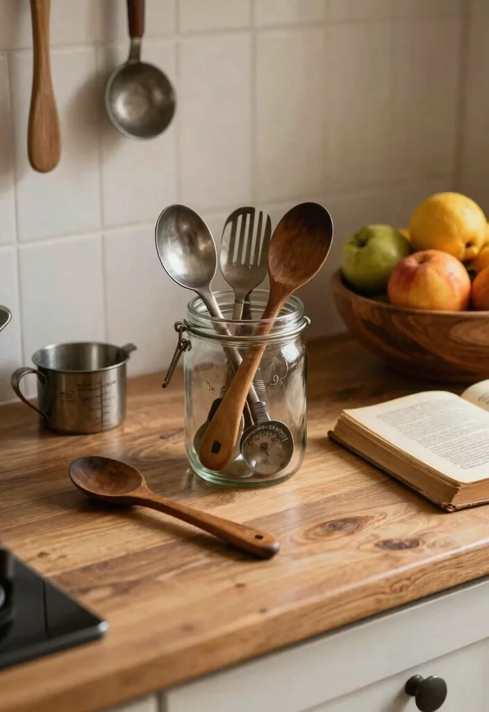 15+ Irresistible Primitive Kitchen Ideas That'll Bring Rustic Charm to Your Home! - 4. Antique Utensils Display 1