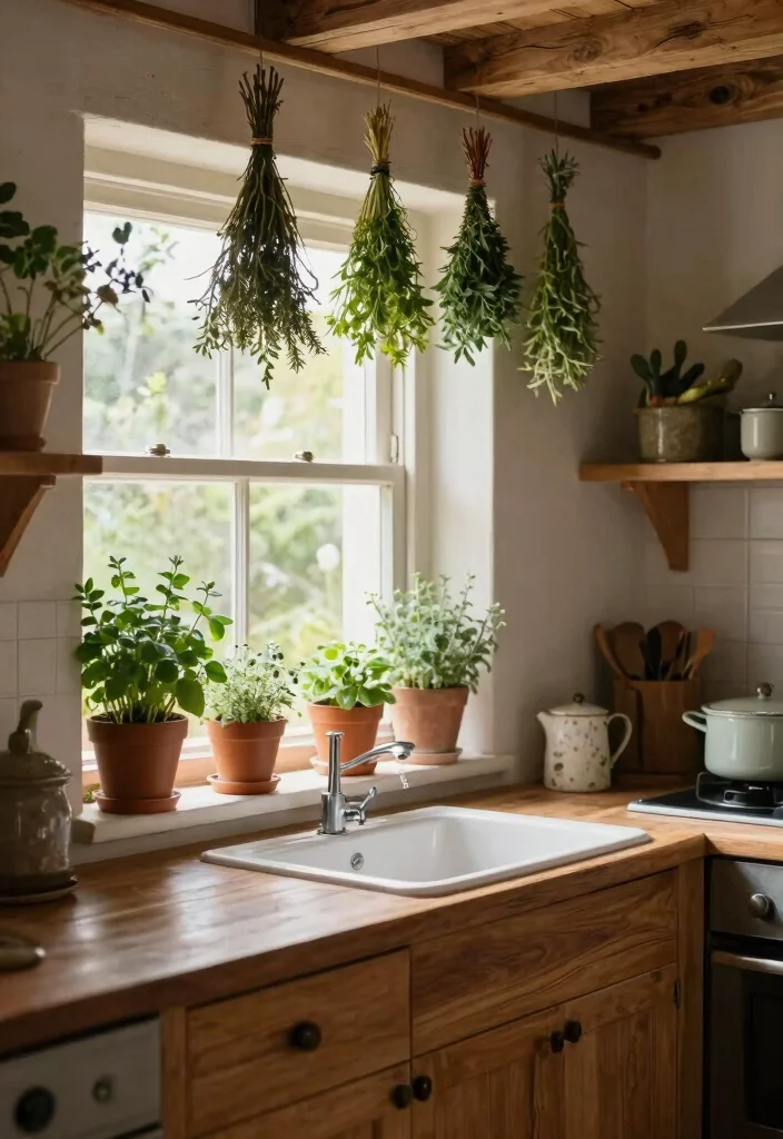 15+ Irresistible Primitive Kitchen Ideas That'll Bring Rustic Charm to Your Home! - 8. Natural Elements and Greenery 1