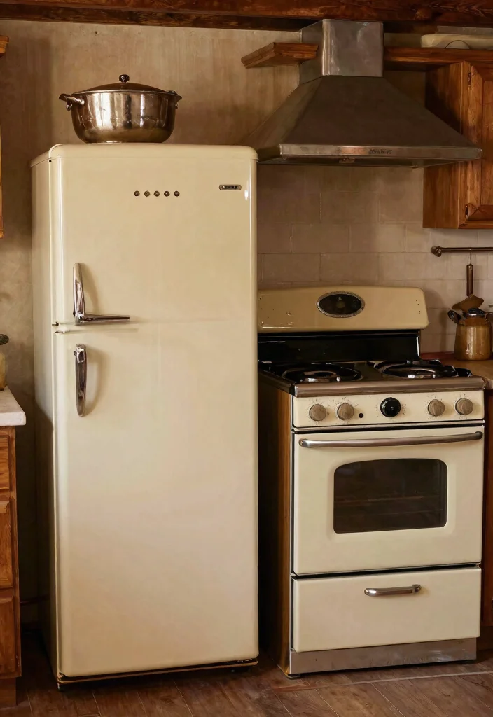 15+ Irresistible Primitive Kitchen Ideas That'll Bring Rustic Charm to Your Home! - 9. Vintage Appliances for the Retro Feel 1
