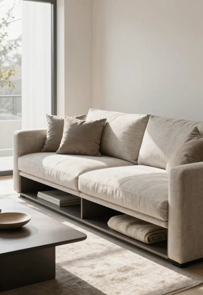 15 Modern Sofa Concepts for Small Apartments That'll Transform Your Living Space! - 14. Smart Storage Solutions 1